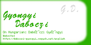 gyongyi daboczi business card